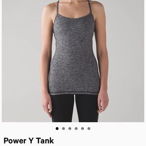 Lululemon Power Y Tank in Heathered Black